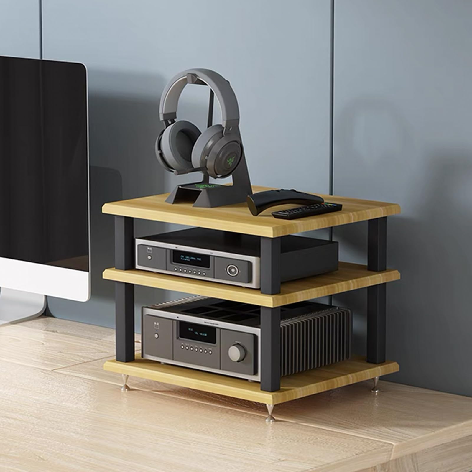 Amazon.co.jp: GUAWJRZDP オーディオ ラック、小型デスクト